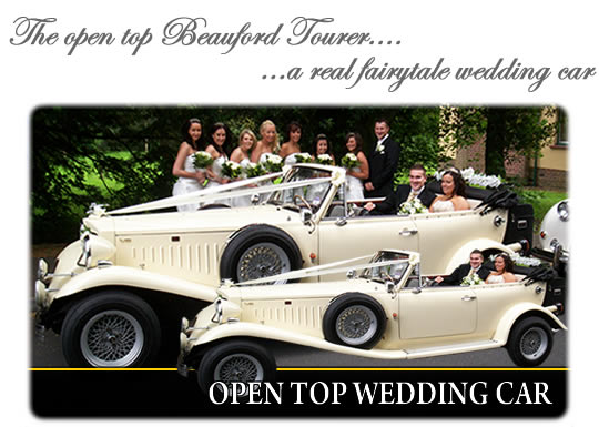 Open top wedding car